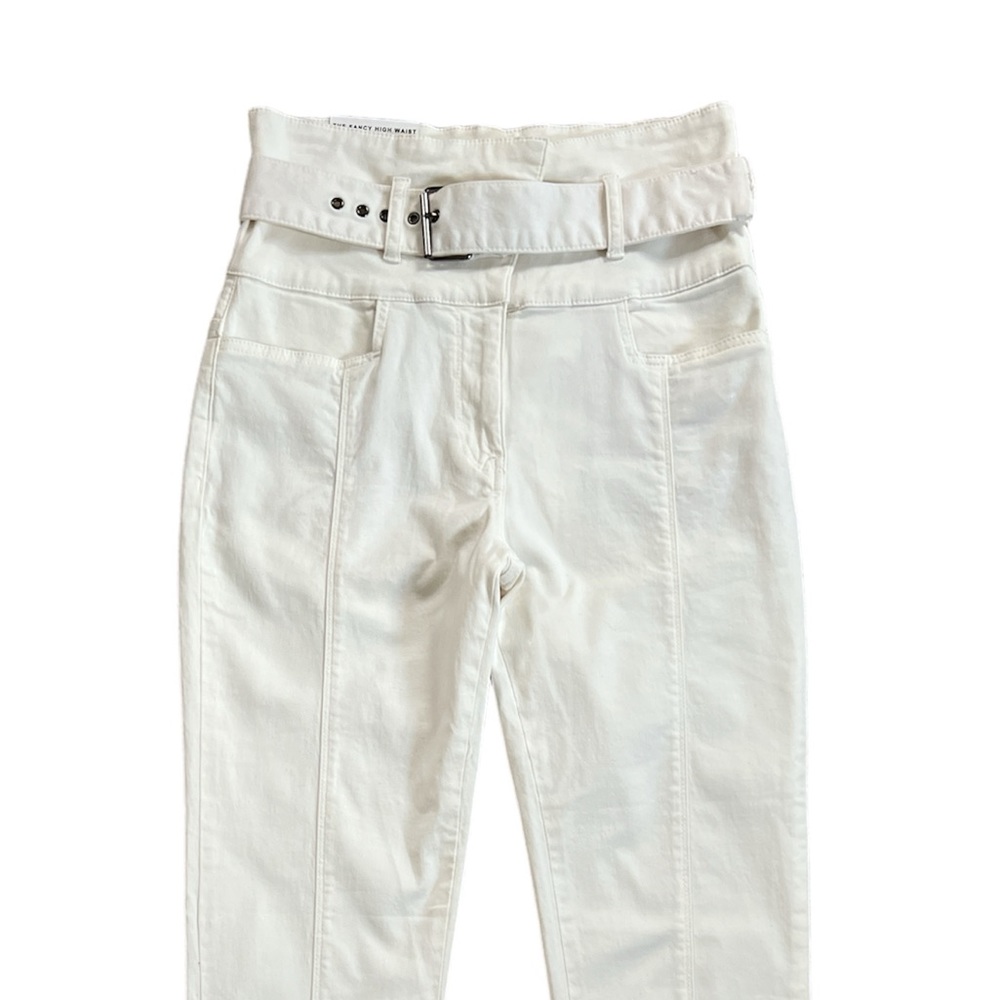 Zara Off White The Fancy Slim Fit High Waist Casual Pants Size: 2 NEW - Picture 2 of 13